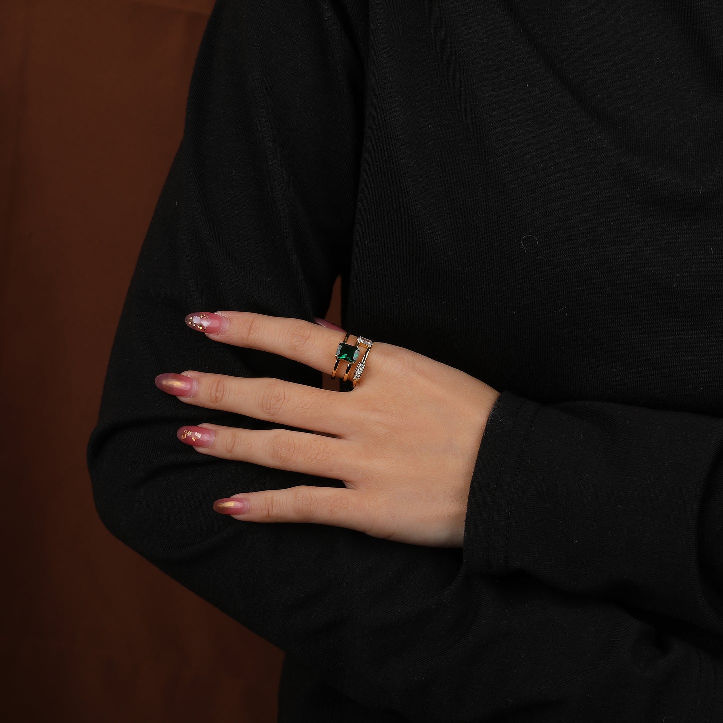 Emerald Cascade Ring
