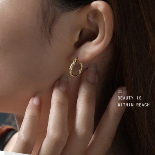 925 Sterling Silver Gold Plated Hoop Earrings