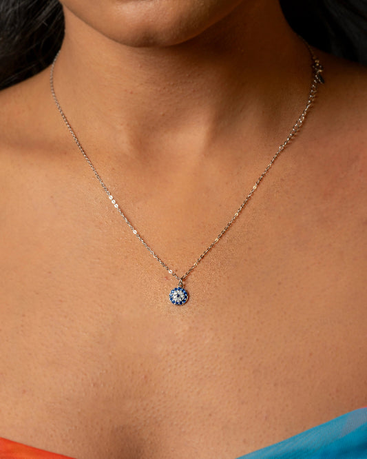 Silver Evil Eye Pendant Necklace