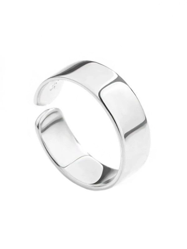 Silver ring on a white background