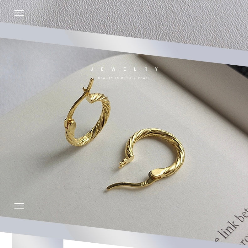 Beaded Loop Hoops - Gold Plated