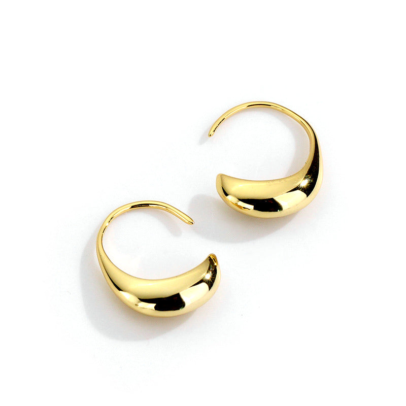 Golden Crescent Hoops - Large Size