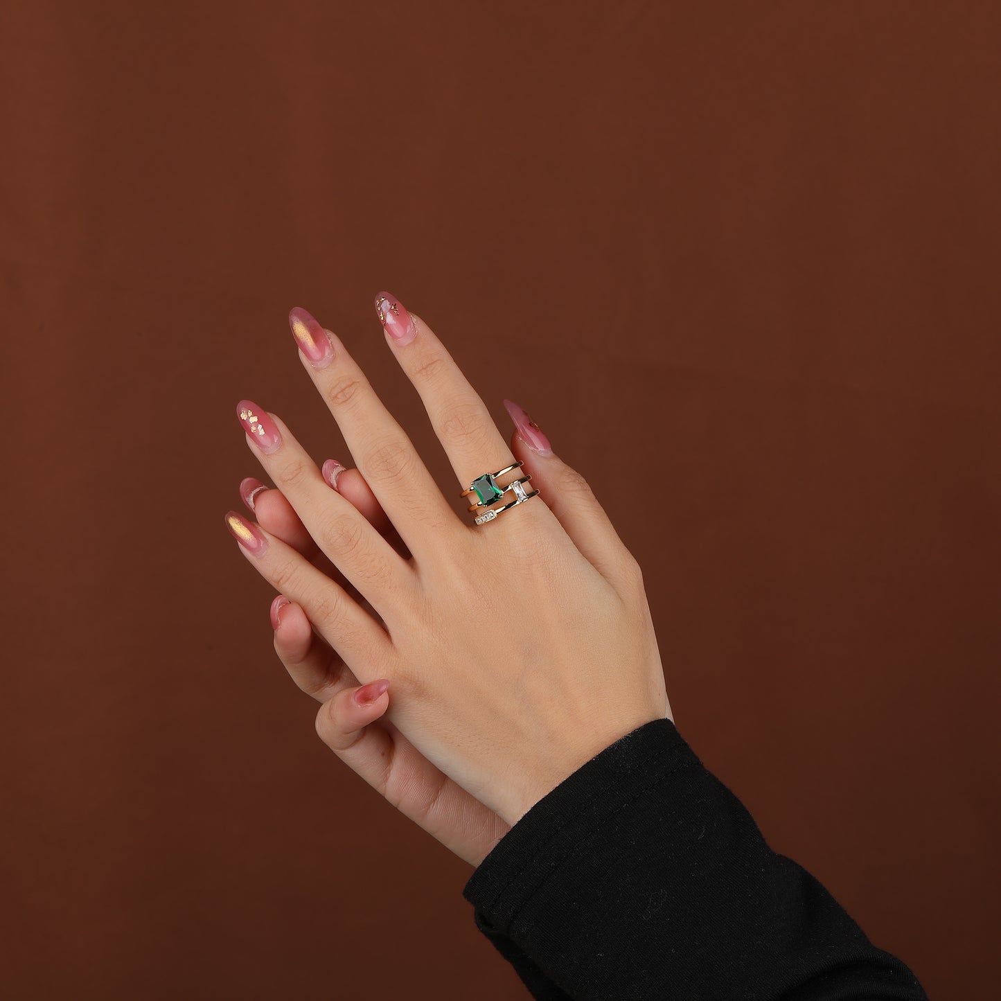 Emerald Cascade Ring