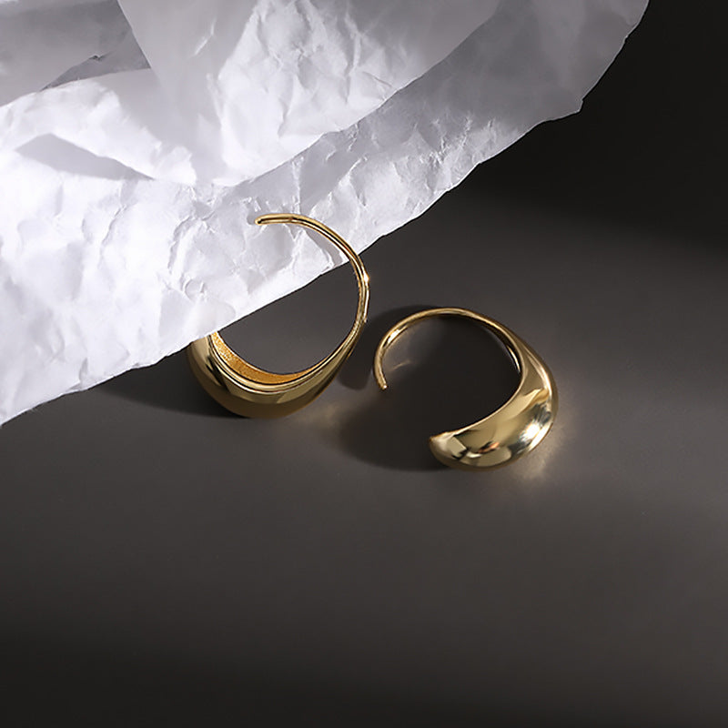 Golden Crescent Hoops - Large Size
