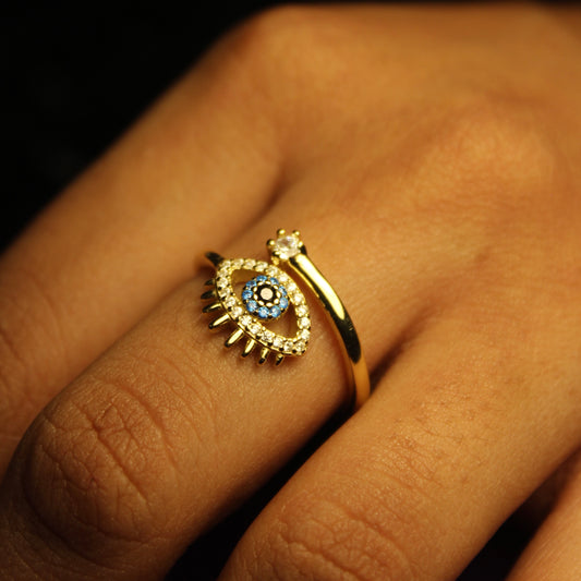 Nazar Ring (Evil Eye Ring) - Adjustable