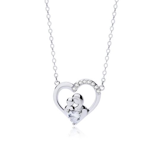 Mother's Love Heart Pendant Necklace