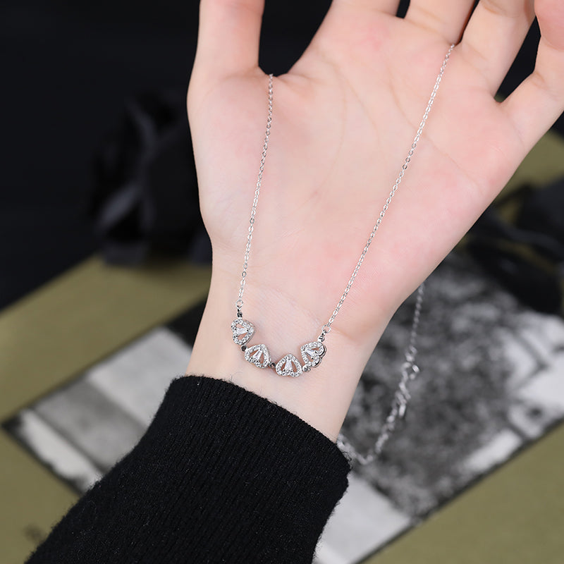 Magnetic Clover Heart Pendant Necklace