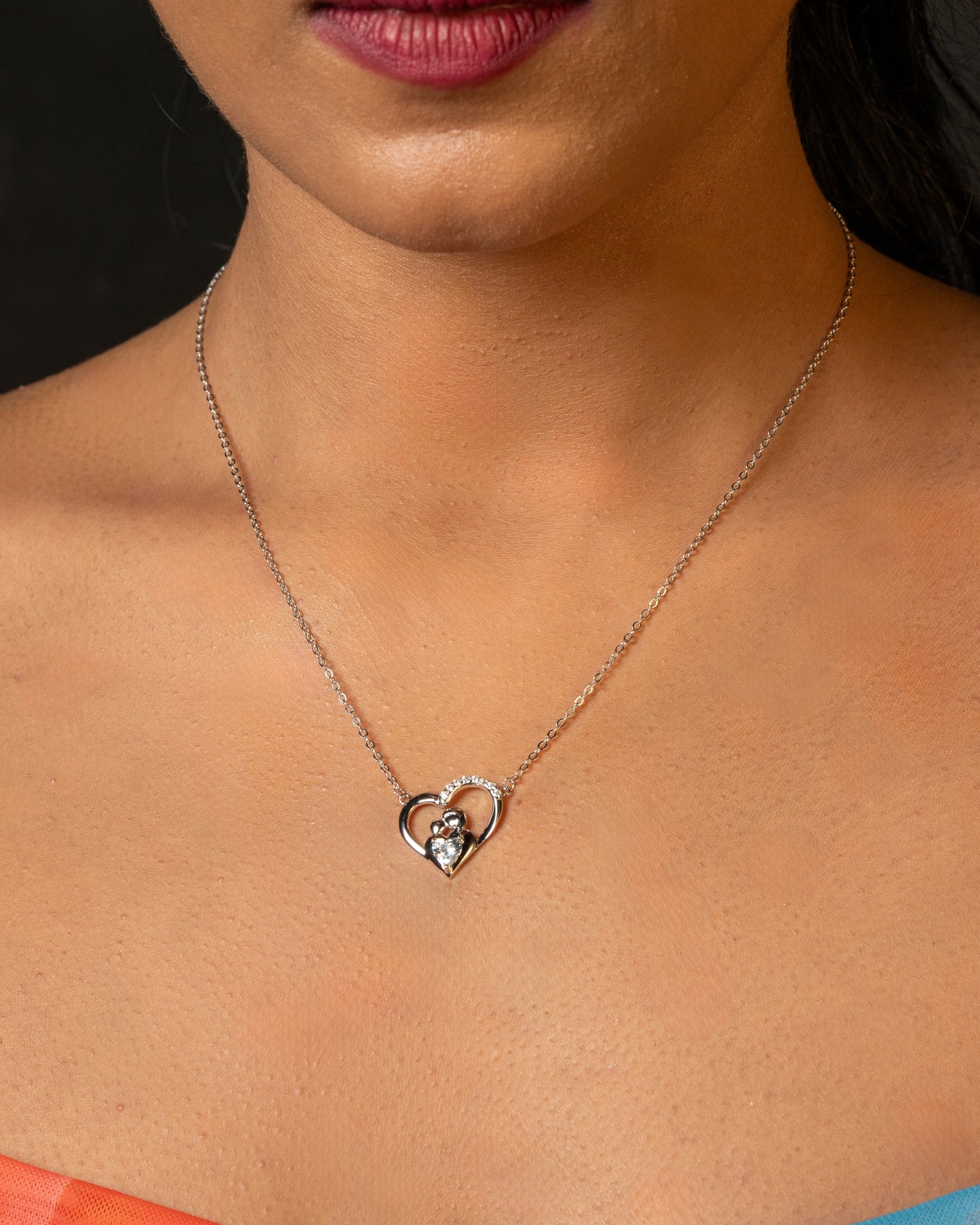 Mother's Love Heart Pendant Necklace