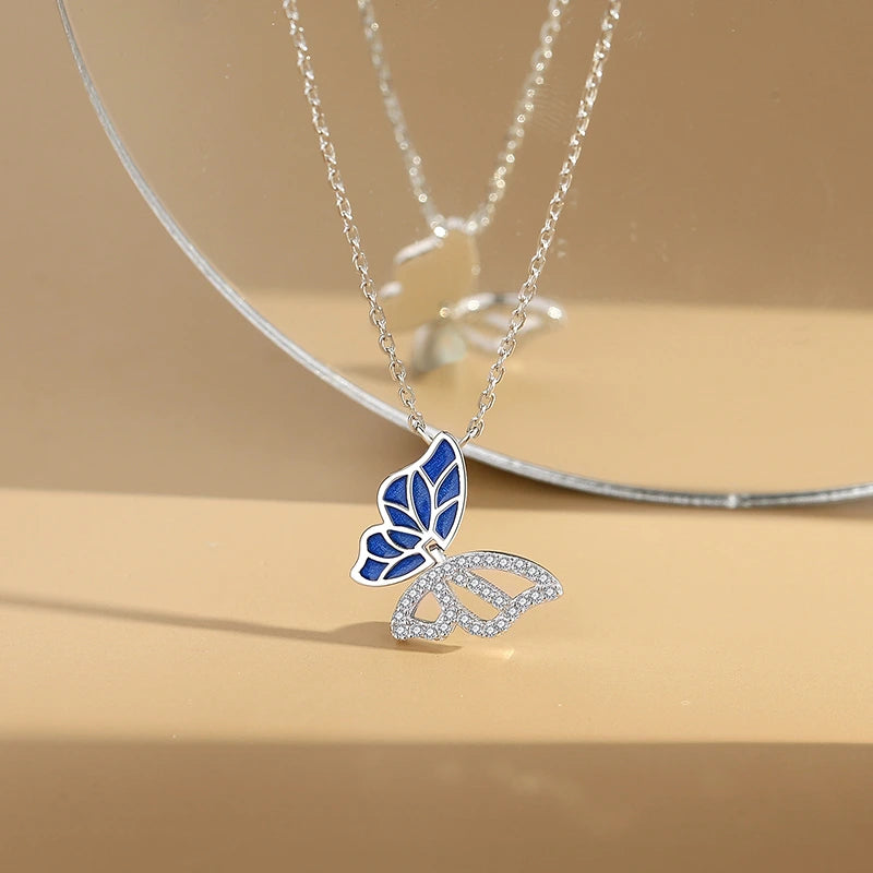 Butterfly Silver Pendant Necklace