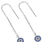 Silver necklace with blue gemstones on a white background