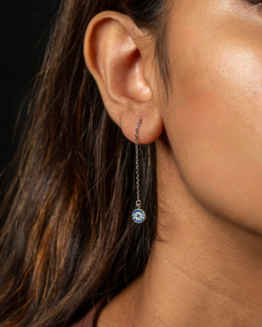Evil Eye Threader Earrings