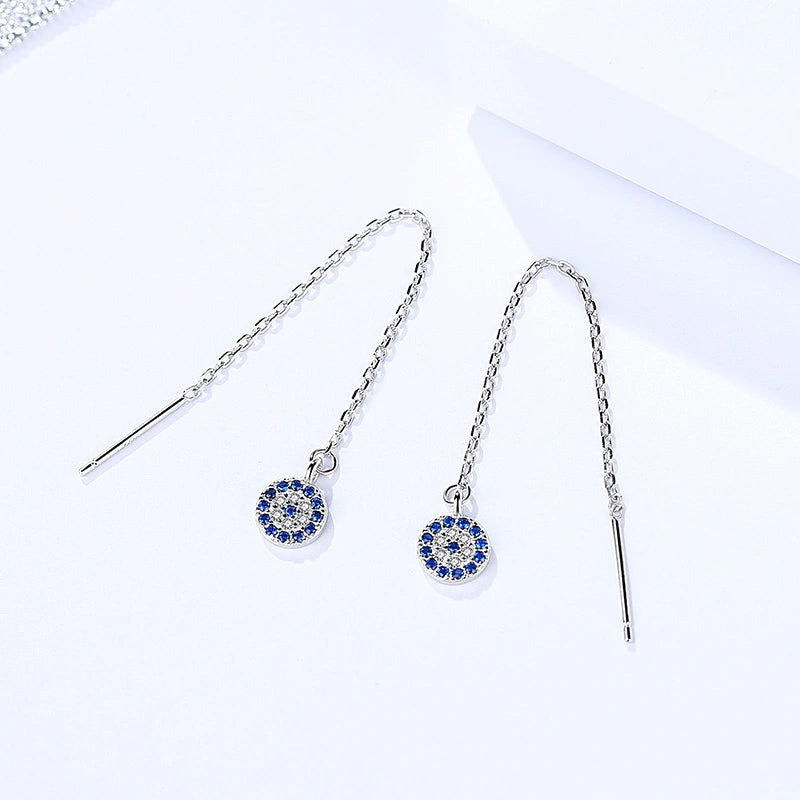Evil Eye Threader Earrings