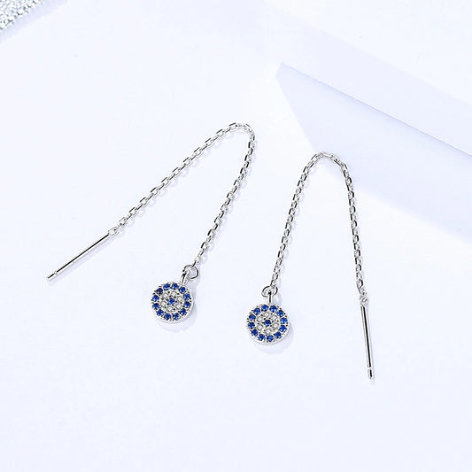 Evil Eye Threader Earrings
