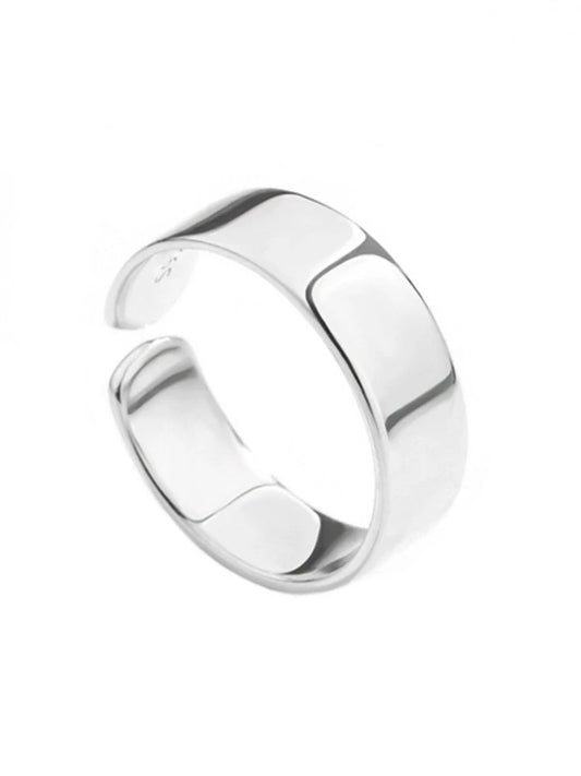 Silver ring on a white background