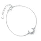 Silver bracelet with a moon design on a white background