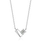 Silver necklace with a diamond pendant on a white background