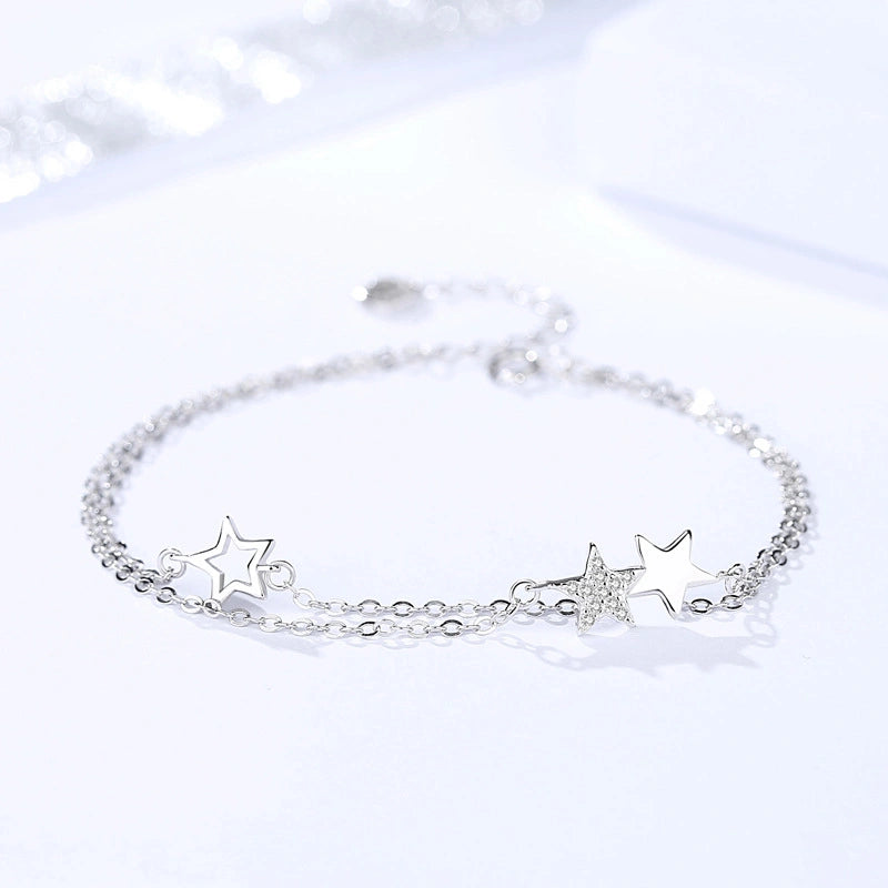 Double Layered Star Charms Bracelet
