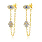 Evil Eye Hamsa Tassel Drop Earrings