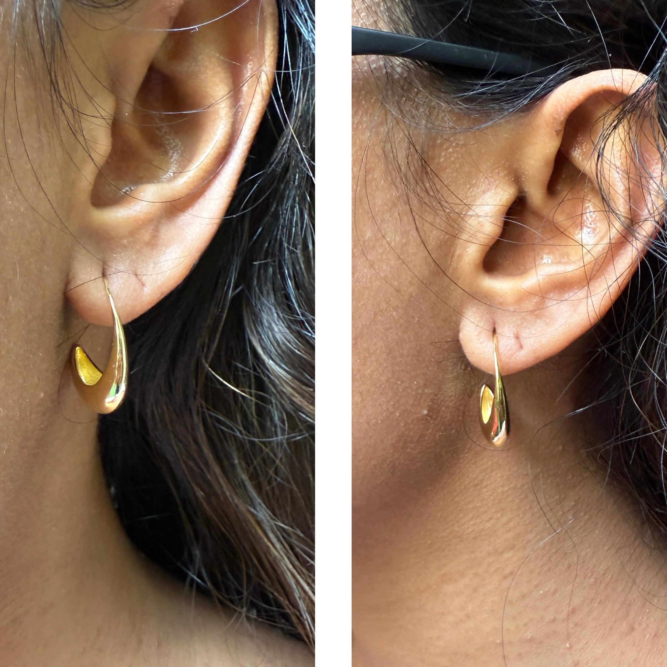 Golden Crescent Hoops - Large Size
