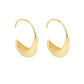 Gold hoop earrings on a white background