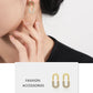 Gold hoop earrings worn by a person with a 'Fashion Accessories' label below.