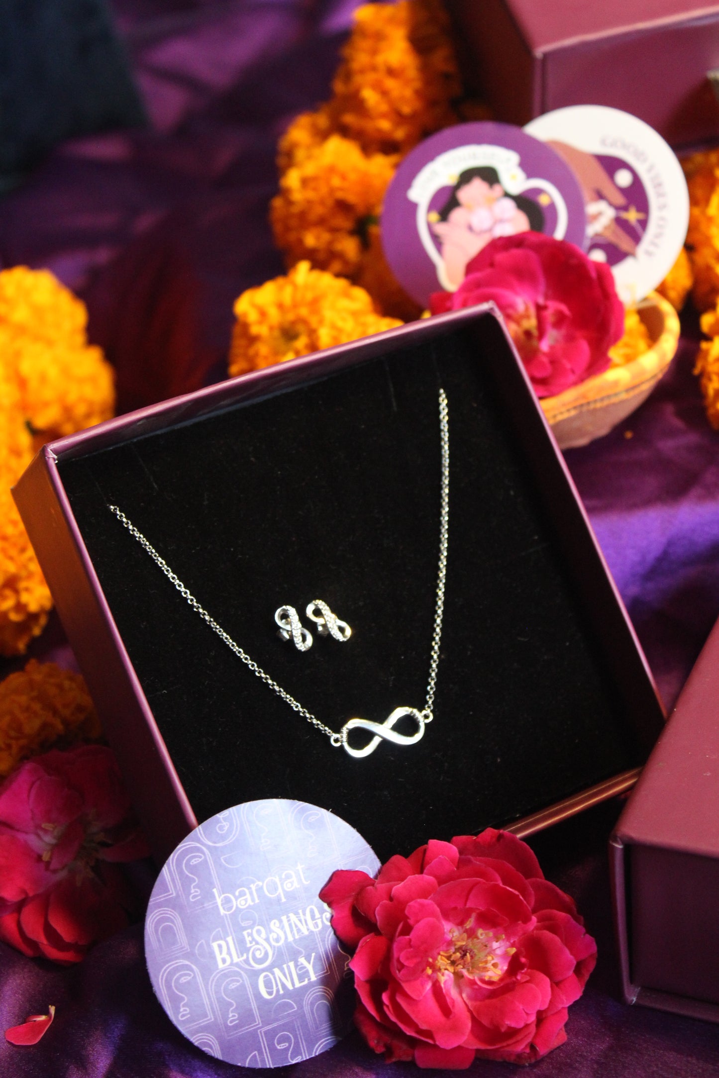 Infinity Combo Gift Set (Pendant + Stud Earrings)