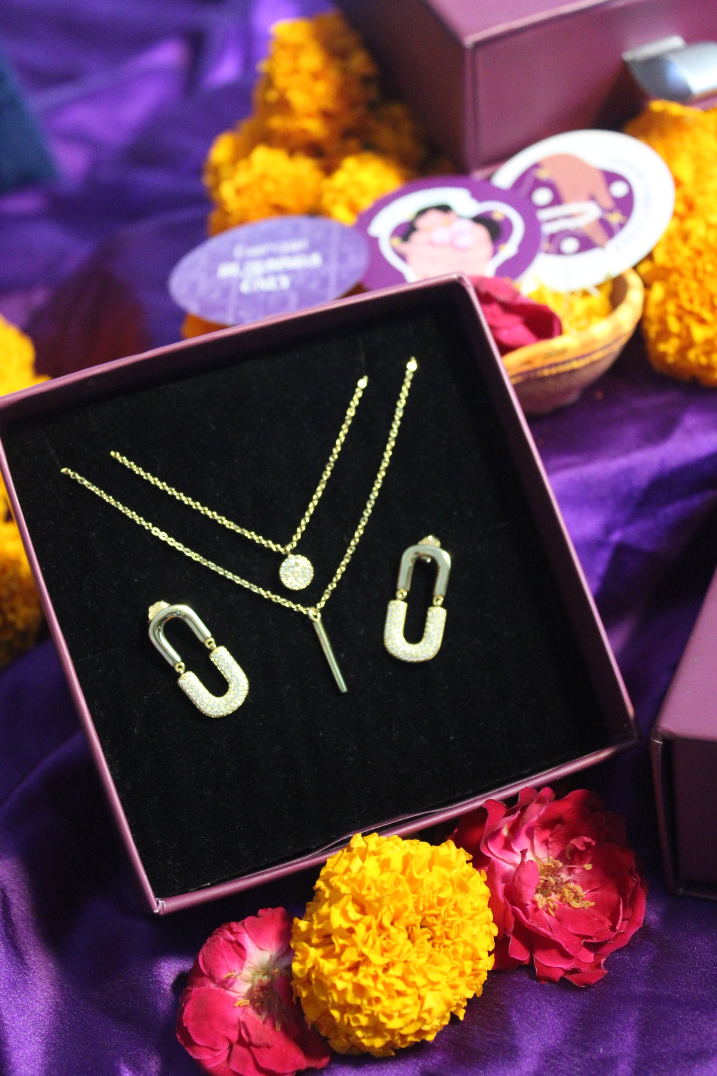 Golden Sparkle Combo Gift Set (Pendant + Earrings)