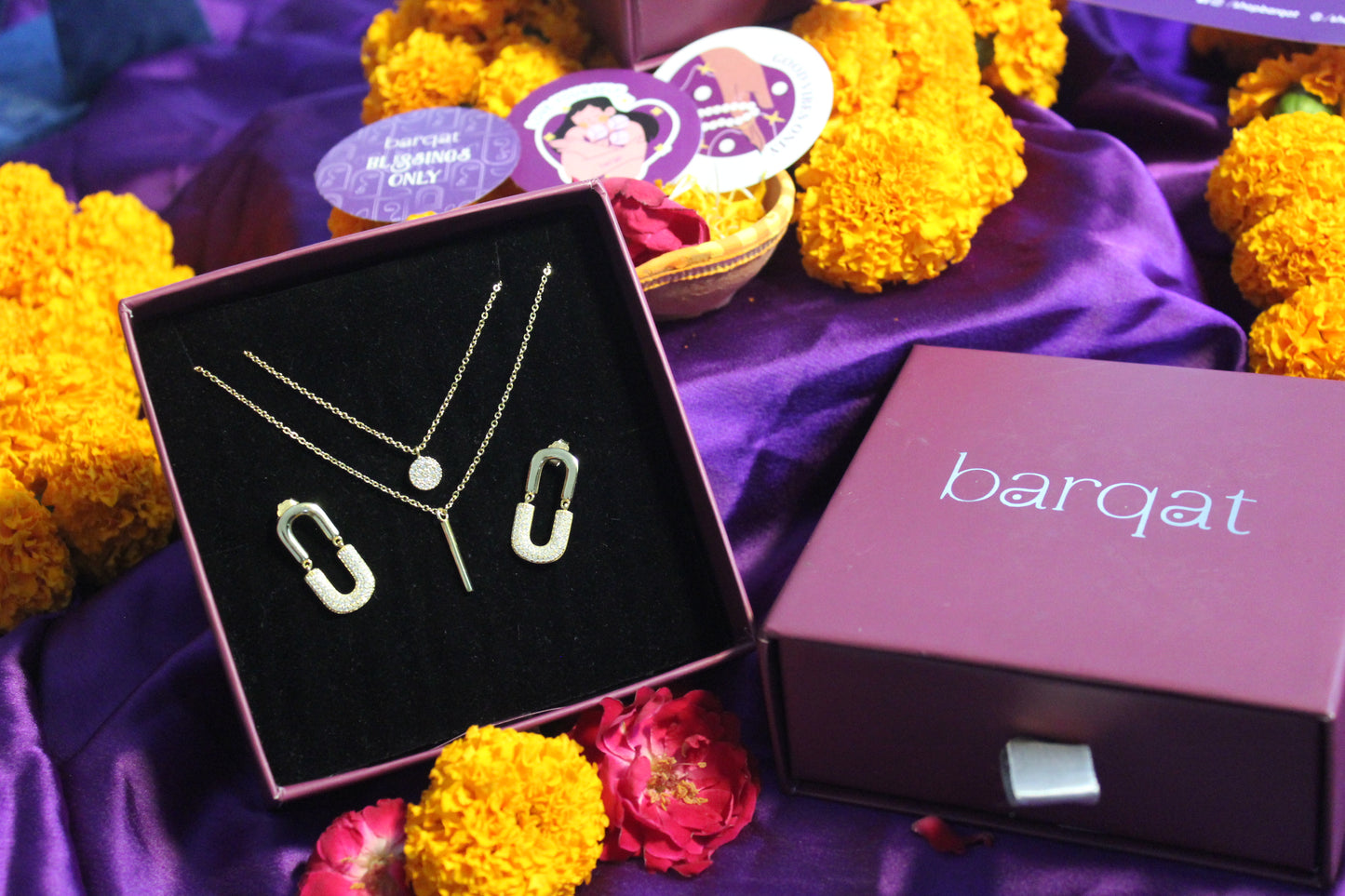 Golden Sparkle Combo Gift Set (Pendant + Earrings)