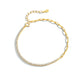 Half Tennis Link Chain Bracelet - Gold Plated