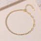 Half Tennis Link Chain Bracelet - Gold Plated
