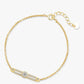 Gold bracelet with a diamond on a white background