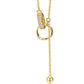 Dual Halo Drop Pendant Necklace
