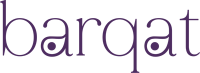 Purple 'barqat' logo on a white background
