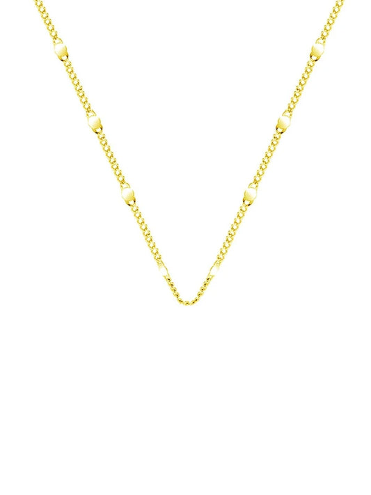 Gold chain necklace on a white background