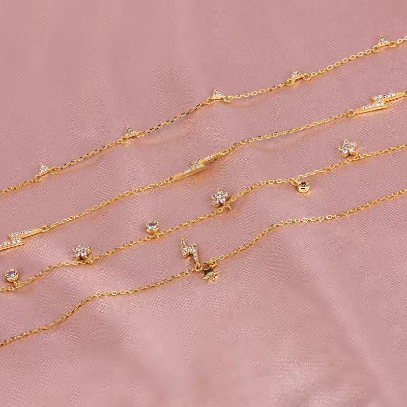 Gold Plated Starry Charms Anklet