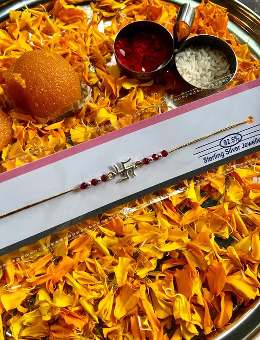Swastik Silver Rakhi