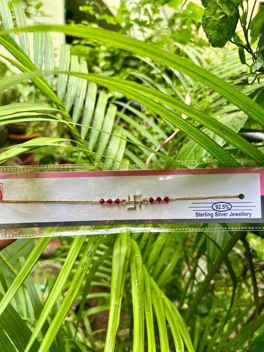 Swastik Silver Rakhi